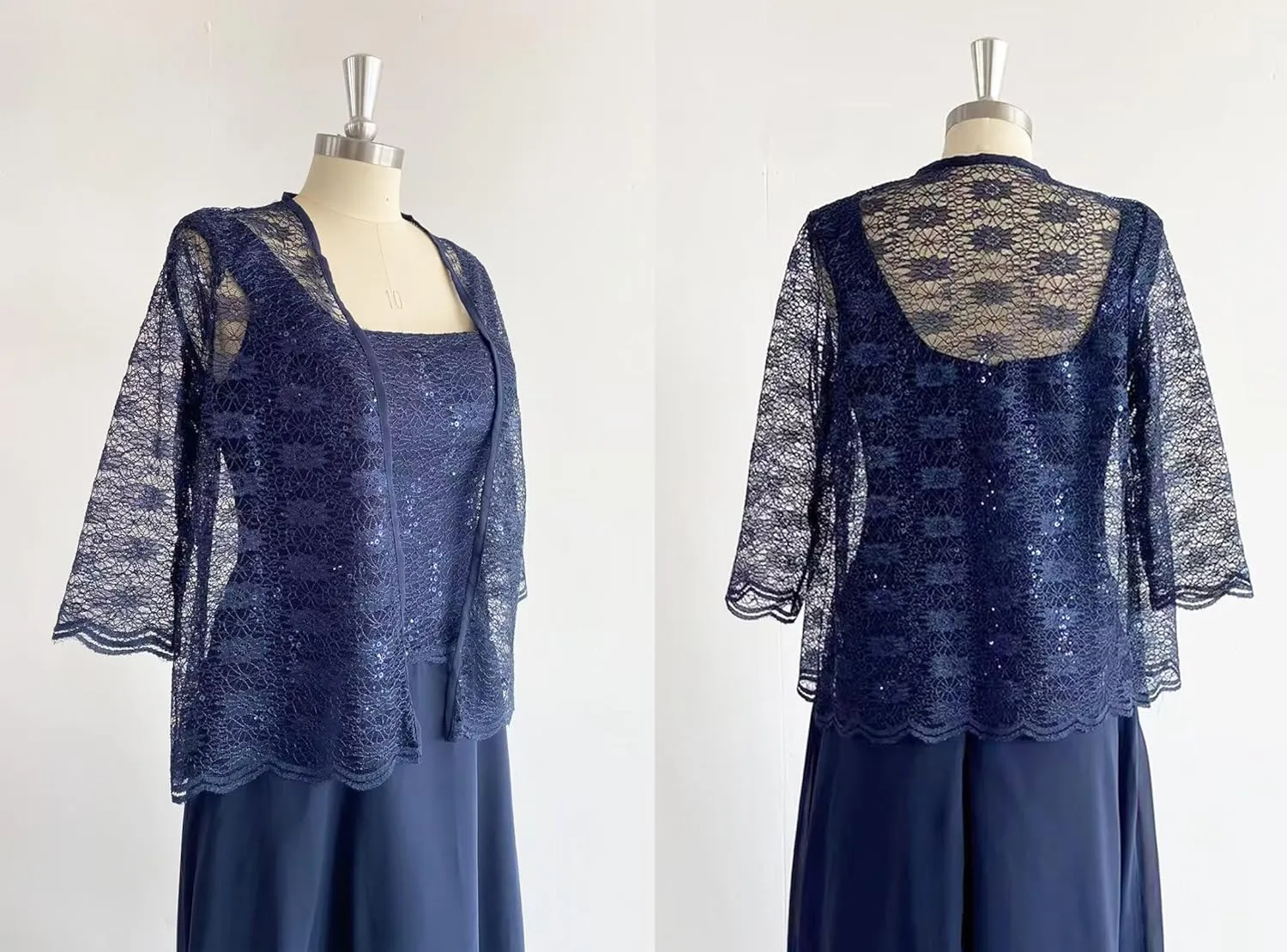 2 Piece Mother of The Bride Dresses for Wedding Chiffon Grandmother Dresses with Jacket