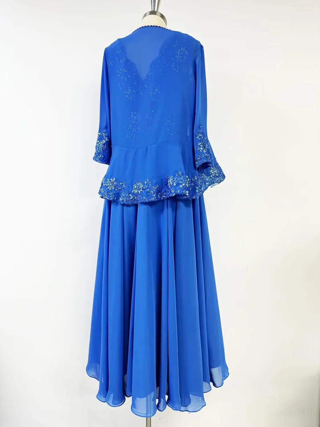 2 Pieces Mother of The Bride Dresses with Jacket Chiffon Laces Plus Size Formal Evening Dress