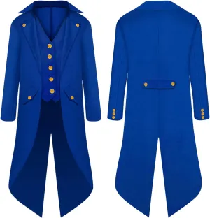 AIEOE Kids Boys Steampunk Pirate Jackets Classic Halloween Cosplay Gothic Dovetail Coat Costume for School Musical