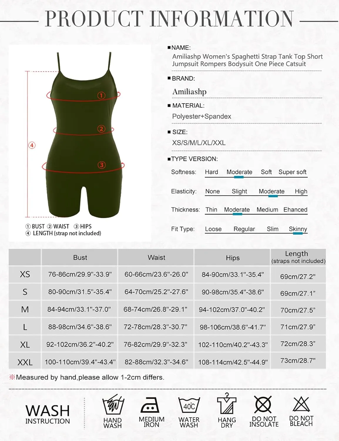Amiliashp Women's Spaghetti Strap Tank Top Short Jumpsuit Rompers Bodysuit One Piece Catsuit