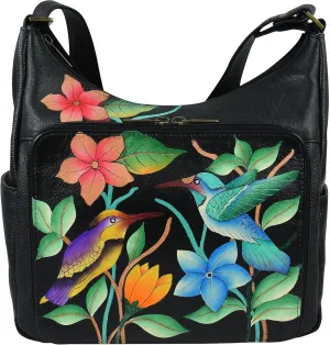 Anna by Anuschka Womens Zip-top Multi-compartment Tall Organizer Genuine Leather
