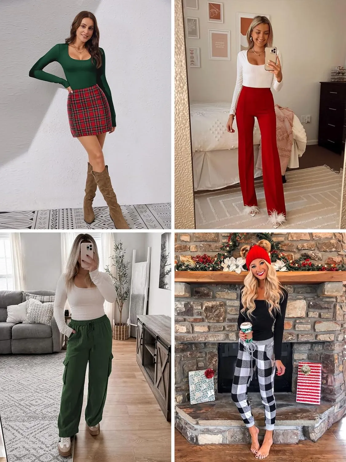 ATHMILE Womens Tops Ribbed Scoop Neck Knit Slim Fitted Casual Basic Tee Shirts for Women Fashion Trendy 2025