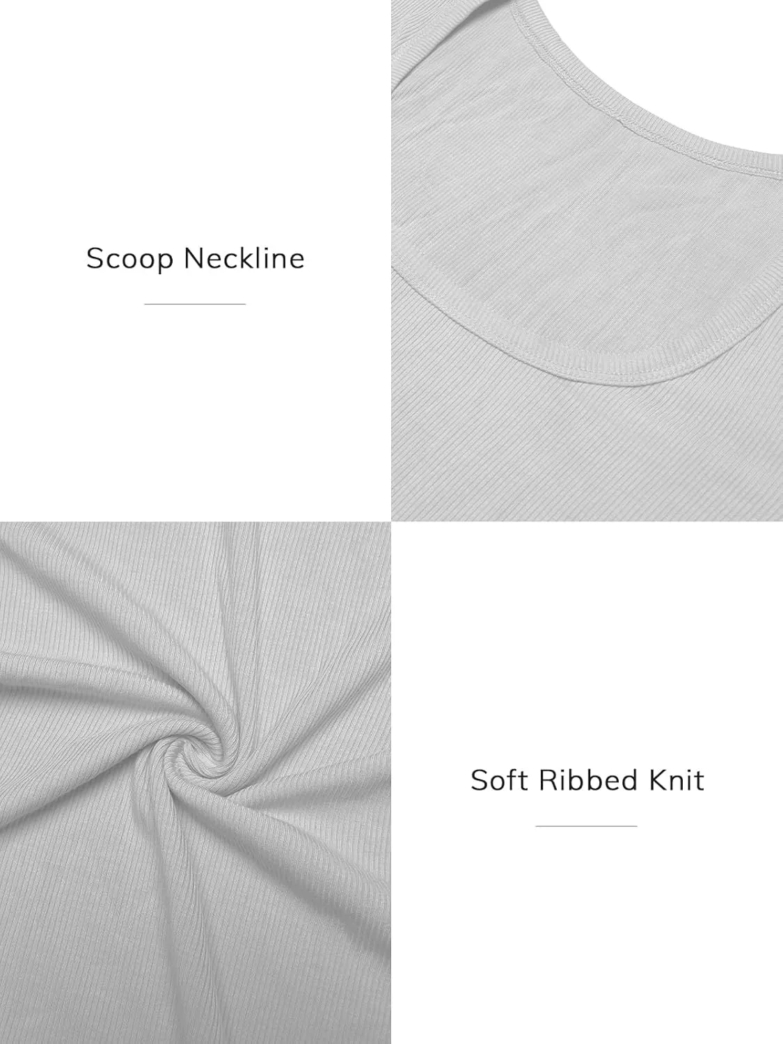 ATHMILE Womens Tops Ribbed Scoop Neck Knit Slim Fitted Casual Basic Tee Shirts for Women Fashion Trendy 2025