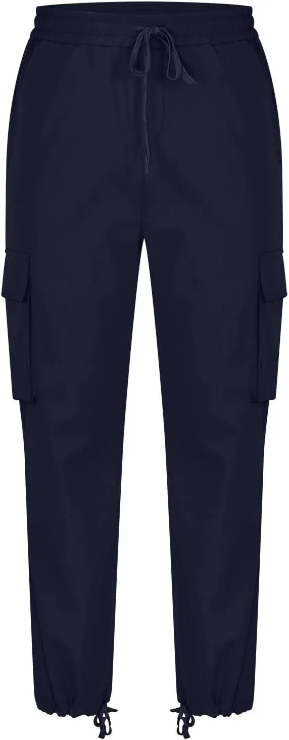 Baggy Cargo Pants Men Streetwear Drawstring Loose Wide Leg Work Pants Outdoor Fitness Straight Jogging Pants