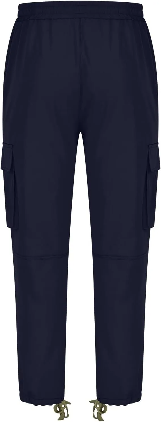 Baggy Cargo Pants Men Streetwear Drawstring Loose Wide Leg Work Pants Outdoor Fitness Straight Jogging Pants