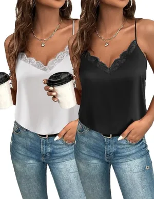 Beyove 2024 Camisole Tops for Women Slik Satin Spaghetti Strap Tank Top
