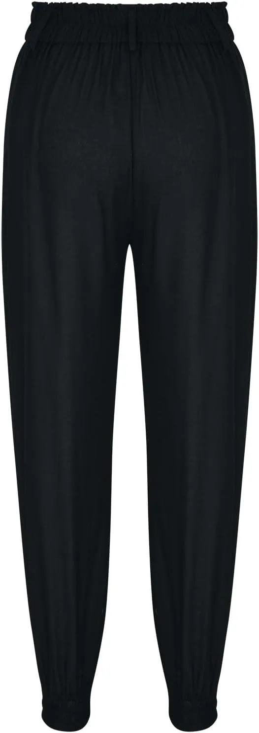 Binmer Summer Casual Linen Capri Pants for Womens Elastic Waist Cropped Comfy Baggy Trousers with Pockets 2024 Fashion