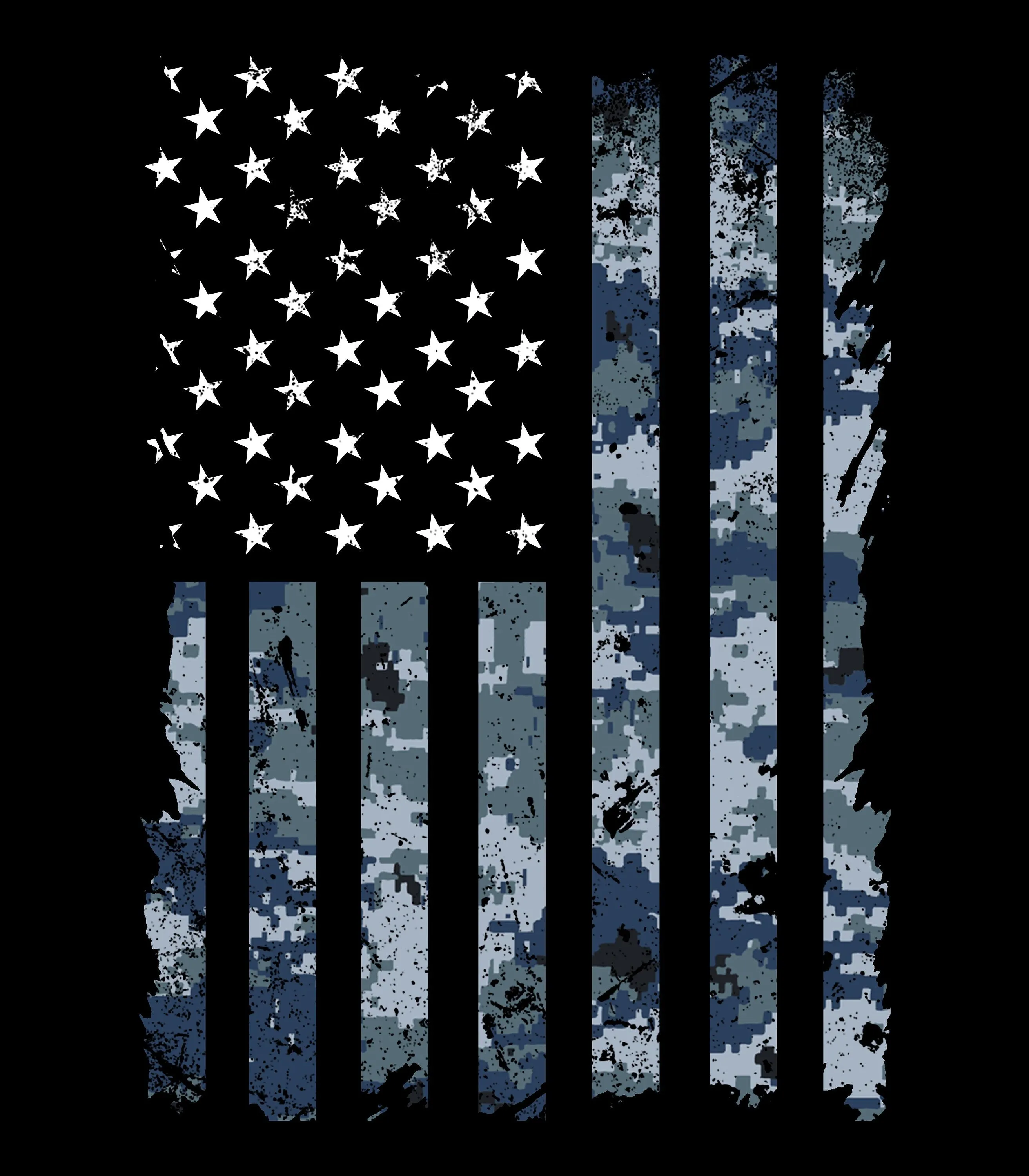 BLUE camouflage American Flag Patriotic Hoodie | BLUE Camouflage Distressed American Flag | USA Flag | Unisex Hoodies