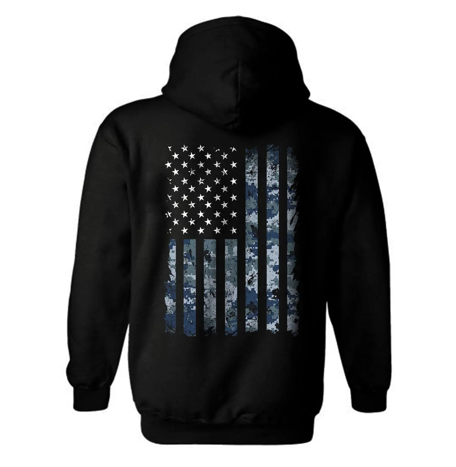 BLUE camouflage American Flag Patriotic Hoodie | BLUE Camouflage Distressed American Flag | USA Flag | Unisex Hoodies