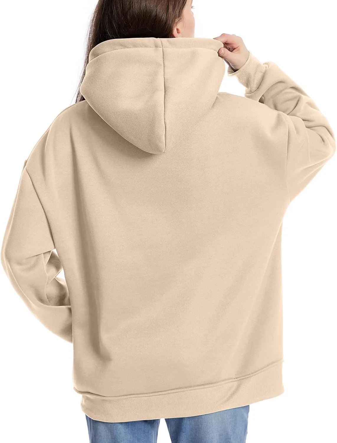 Bobeutou Cute Mushroom Graphic Kawaii Sweatshirt for Teen Girls Oversized Aesthetic Warm Hoodie Tops with Pocket Pullover