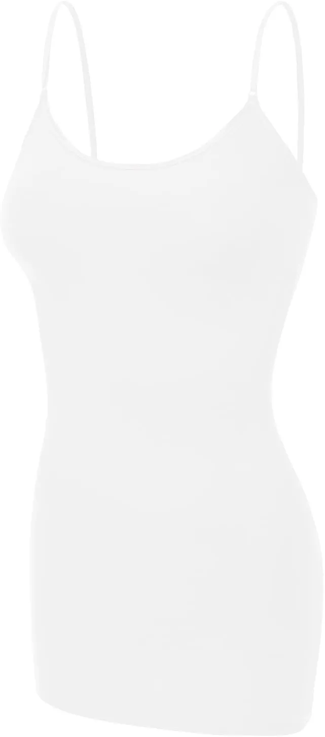 Bozzolo Women's Ladies Adjustable Spaghetti Strap Basic Long Cami Tunic Tank Top
