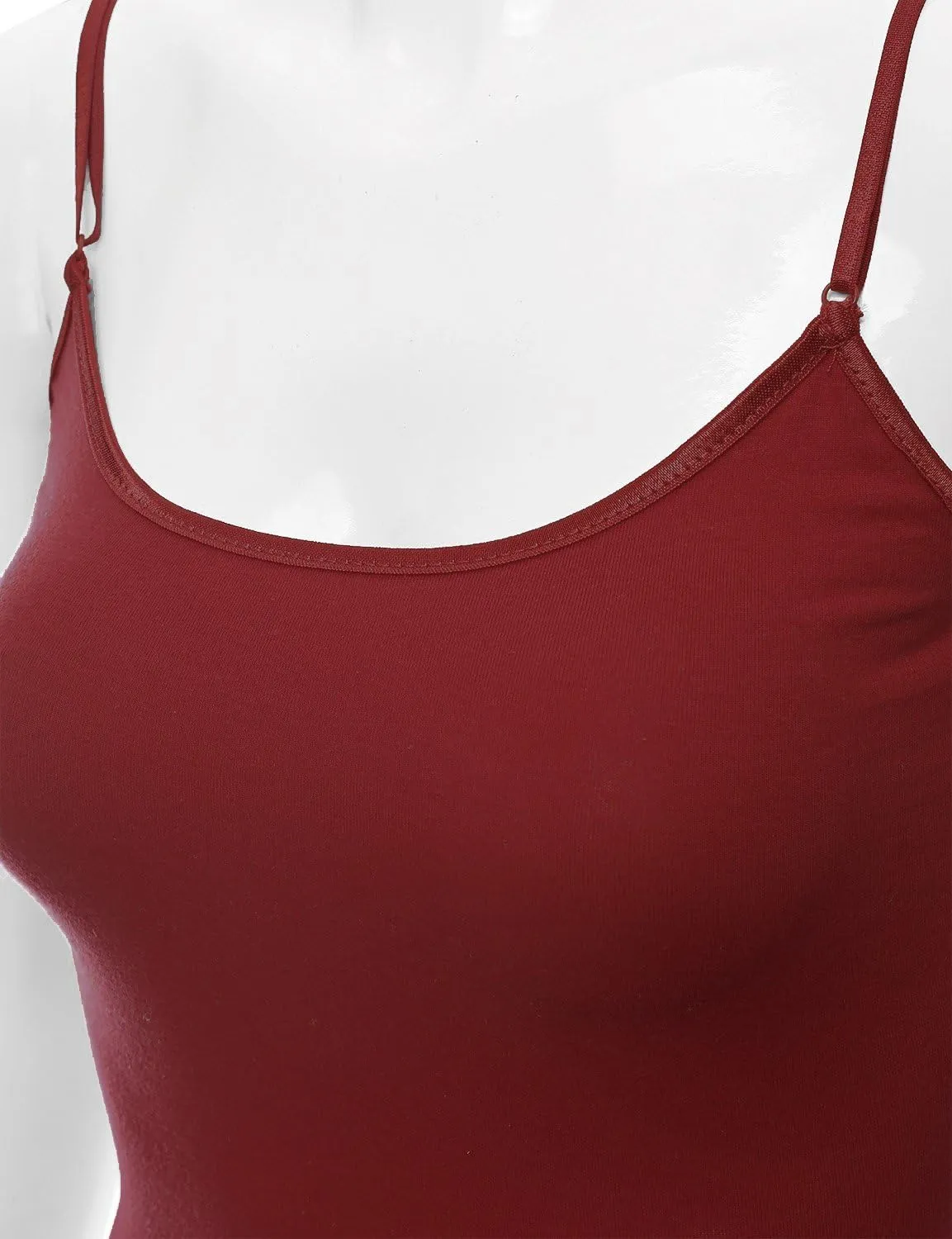 Bozzolo Women's Ladies Adjustable Spaghetti Strap Basic Long Cami Tunic Tank Top