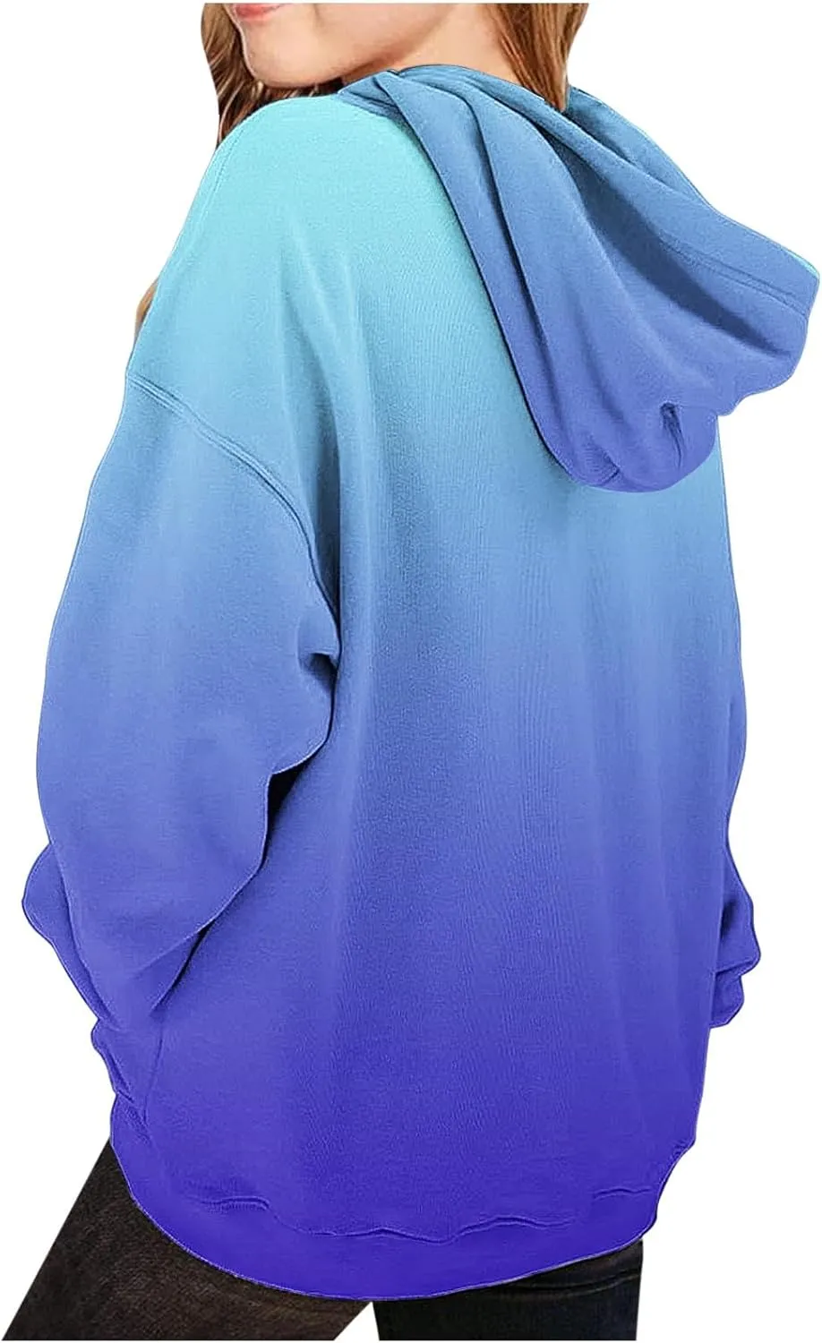 BTDECLAR Hoodies for Teen Girls Hooded Sweatshirt Fleece Cute Oversized Pullover Tops Gradient Preppy Clothes Size 10 12