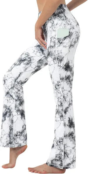 BUBBLELIME 29"/31"/33"/35"/37" Women Bootleg/Wide Legs High Waist Yoga Pants Tummy Control Bootcut Workout Flared Out Pockets