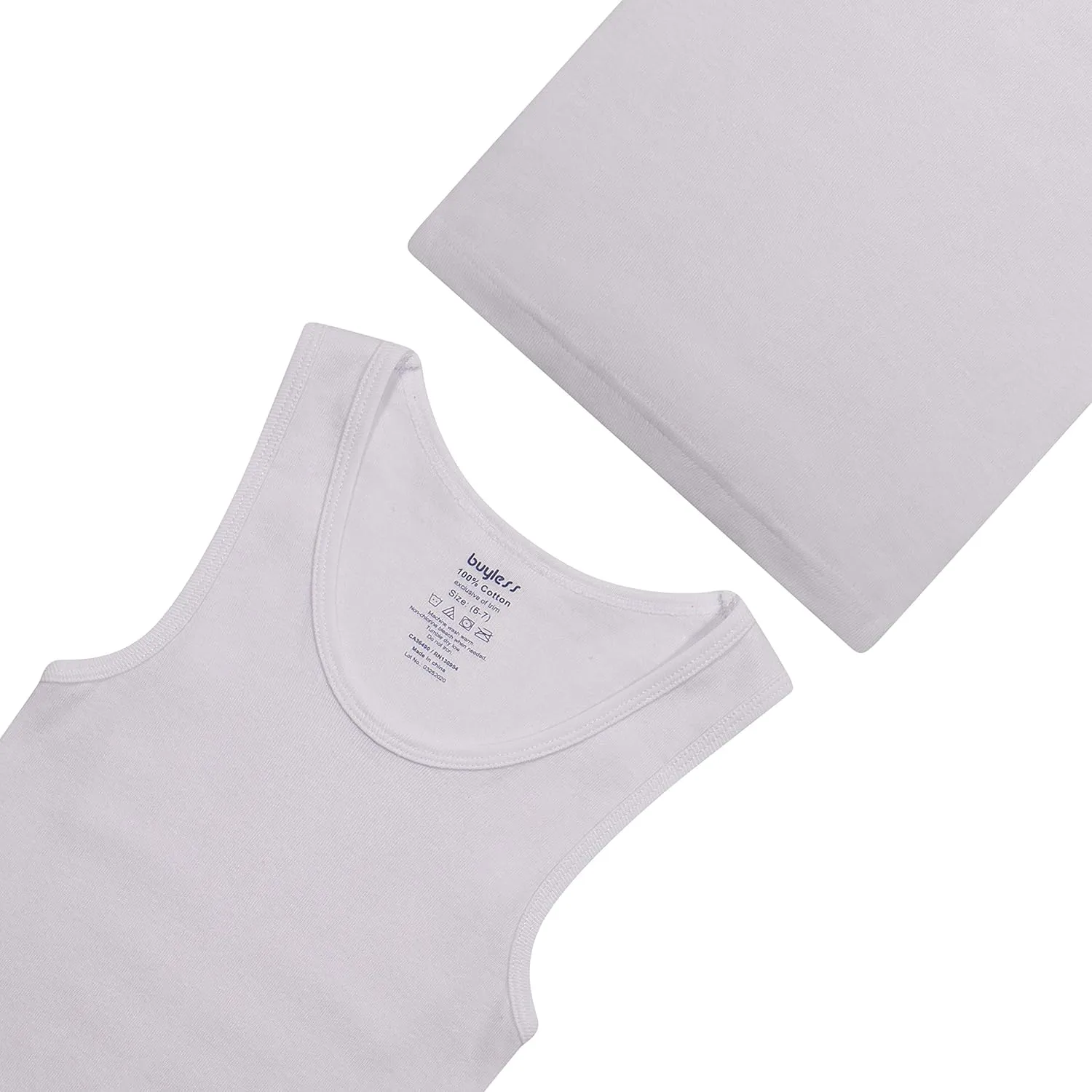 Buyless Fashion Boys Scoop Neck Tagless Undershirts Soft Cotton Tank Top (12 Pack)