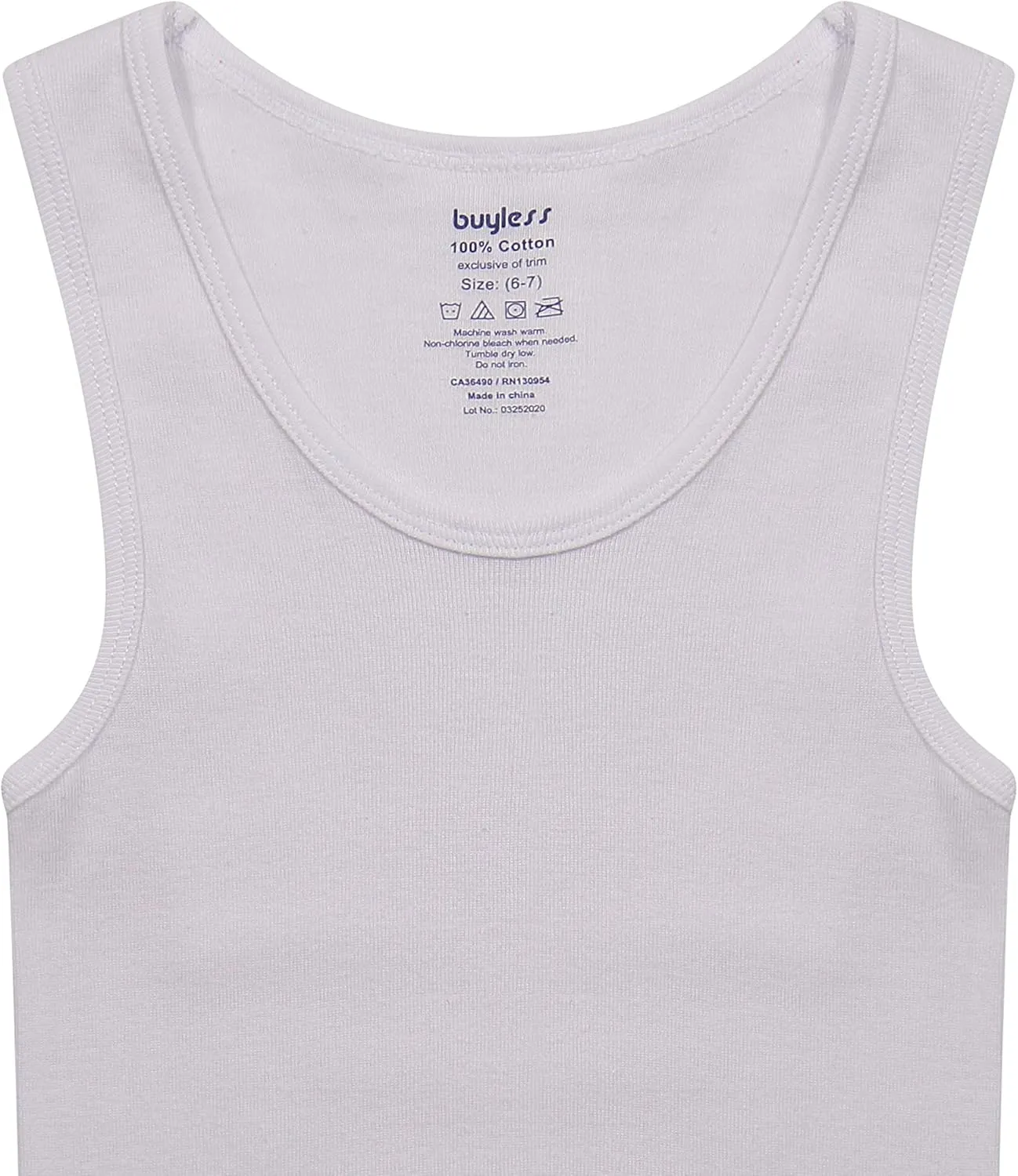 Buyless Fashion Boys Scoop Neck Tagless Undershirts Soft Cotton Tank Top (12 Pack)