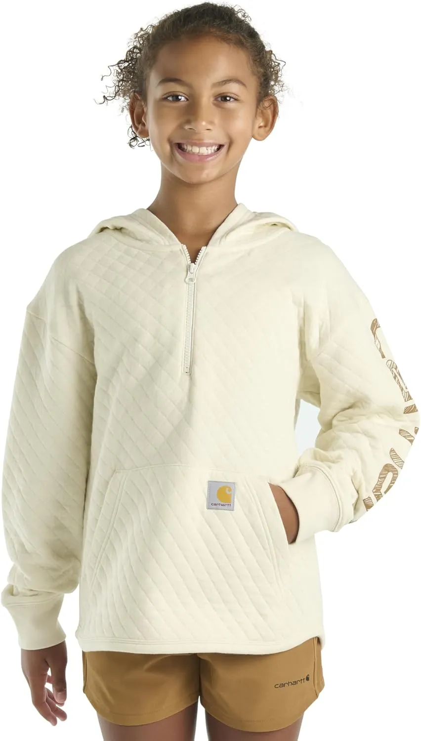 Carhartt Girls' Hoodie Fleece Half-Zip Pullover Hooded Sweatshirt