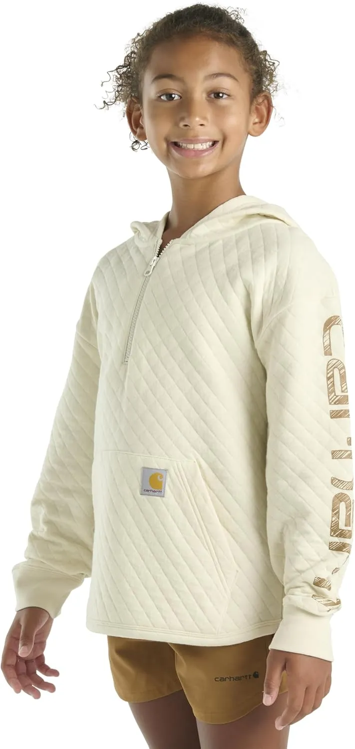 Carhartt Girls' Hoodie Fleece Half-Zip Pullover Hooded Sweatshirt