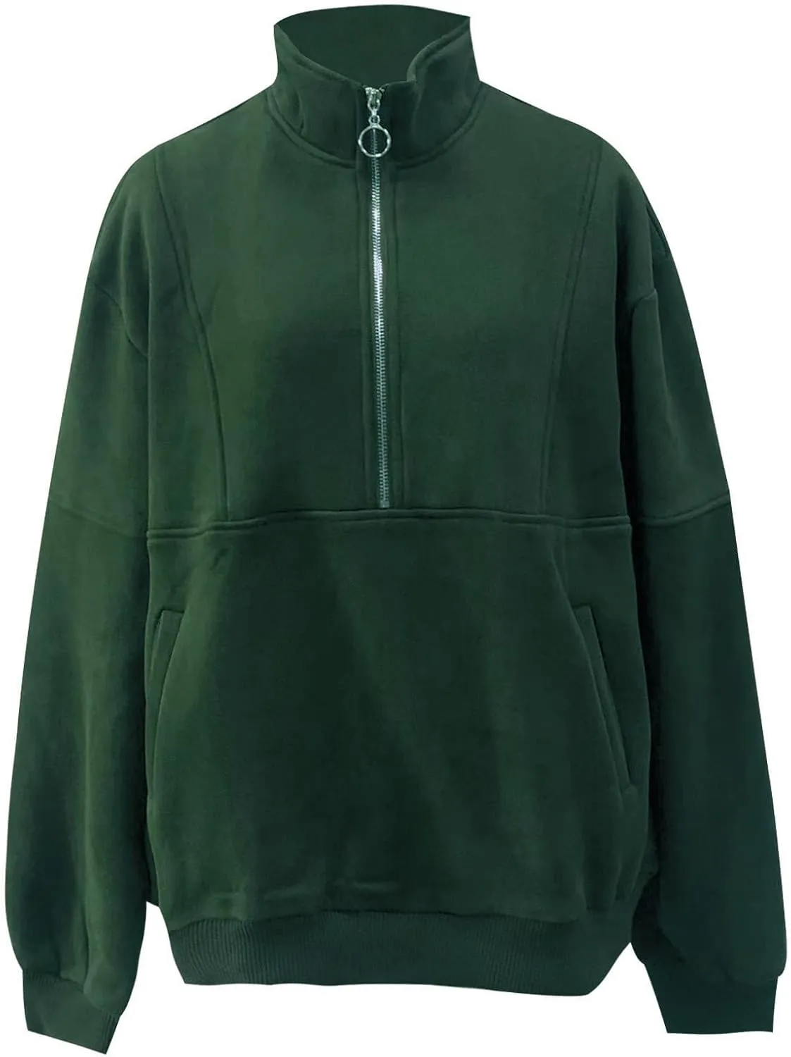 Ceboyel Women Quarter Zip Oversized Sweatshirt Long Sleeve Pullover Tops 1/4 Zip Hoodie Trendy Teen Girls Clothing 2023