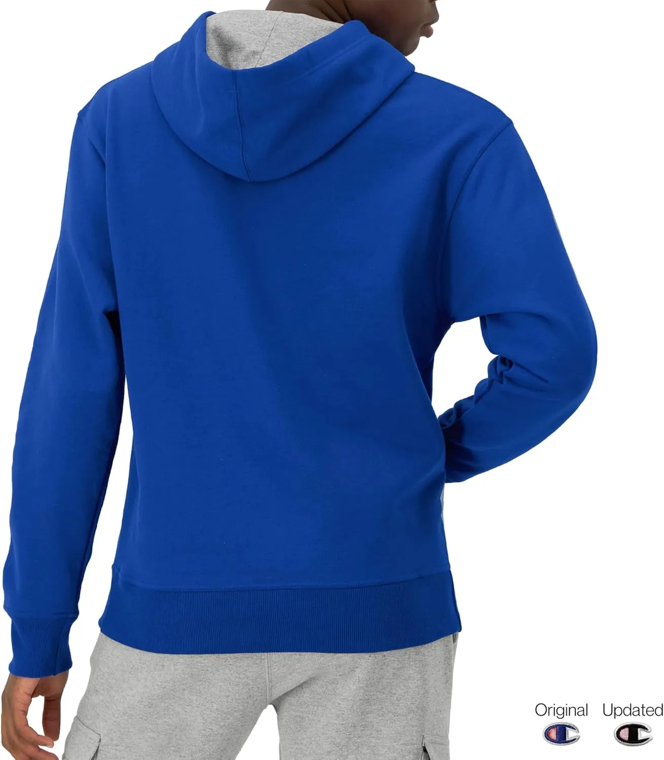 Champion Men's Powerblend Fleece Hoodie Sweatshirt with Script Logo (Regular and Big & Tall)