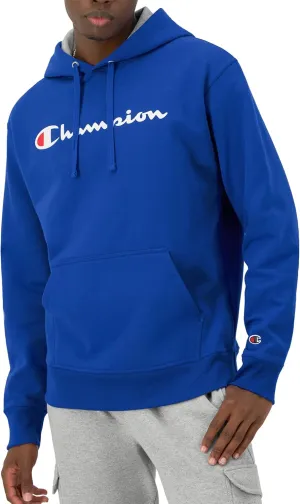 Champion Men's Powerblend Fleece Hoodie Sweatshirt with Script Logo (Regular and Big & Tall)