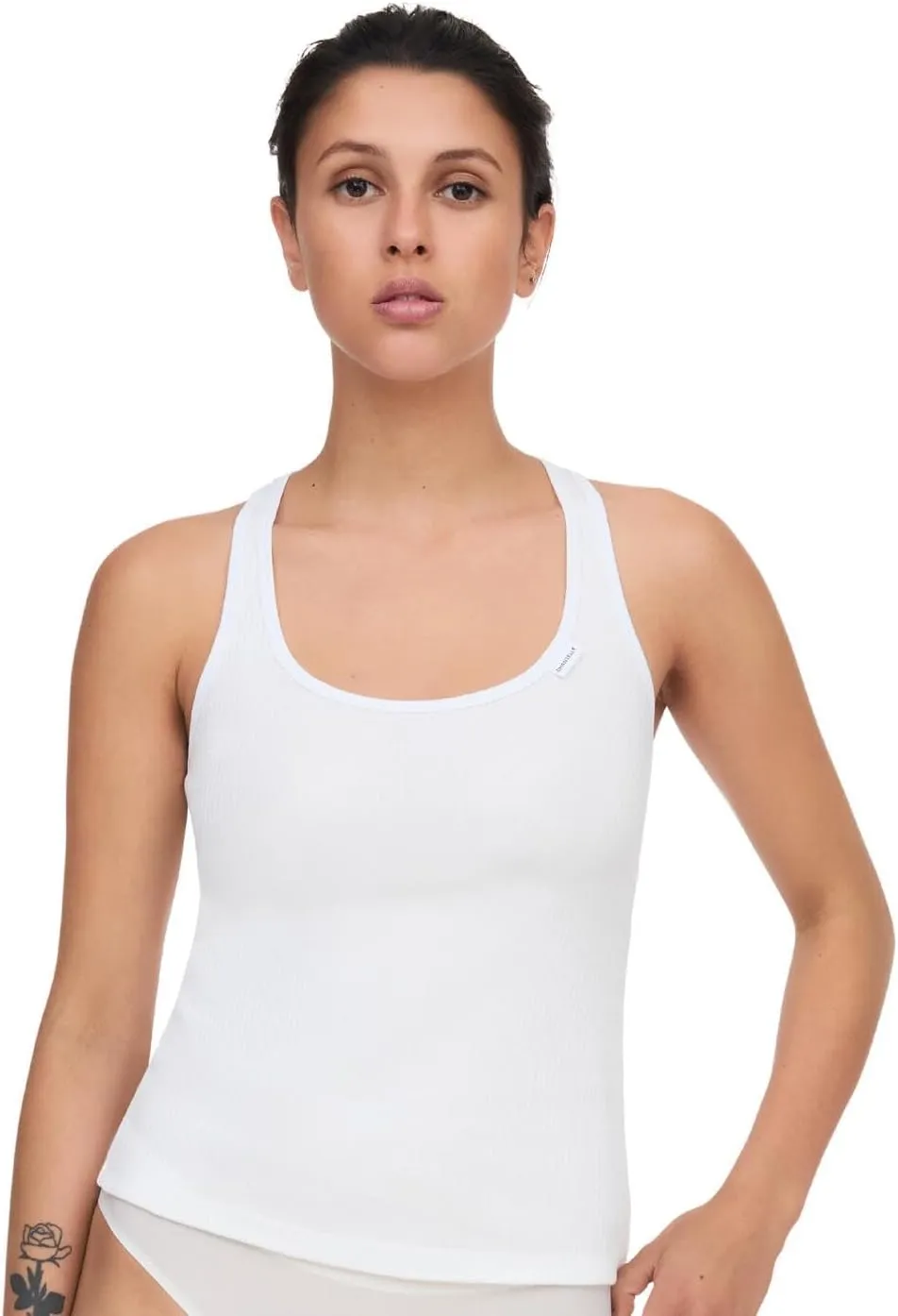 Chantelle Cotton Comfort Tank Top Lightweight Lounge Camisole Underwear White