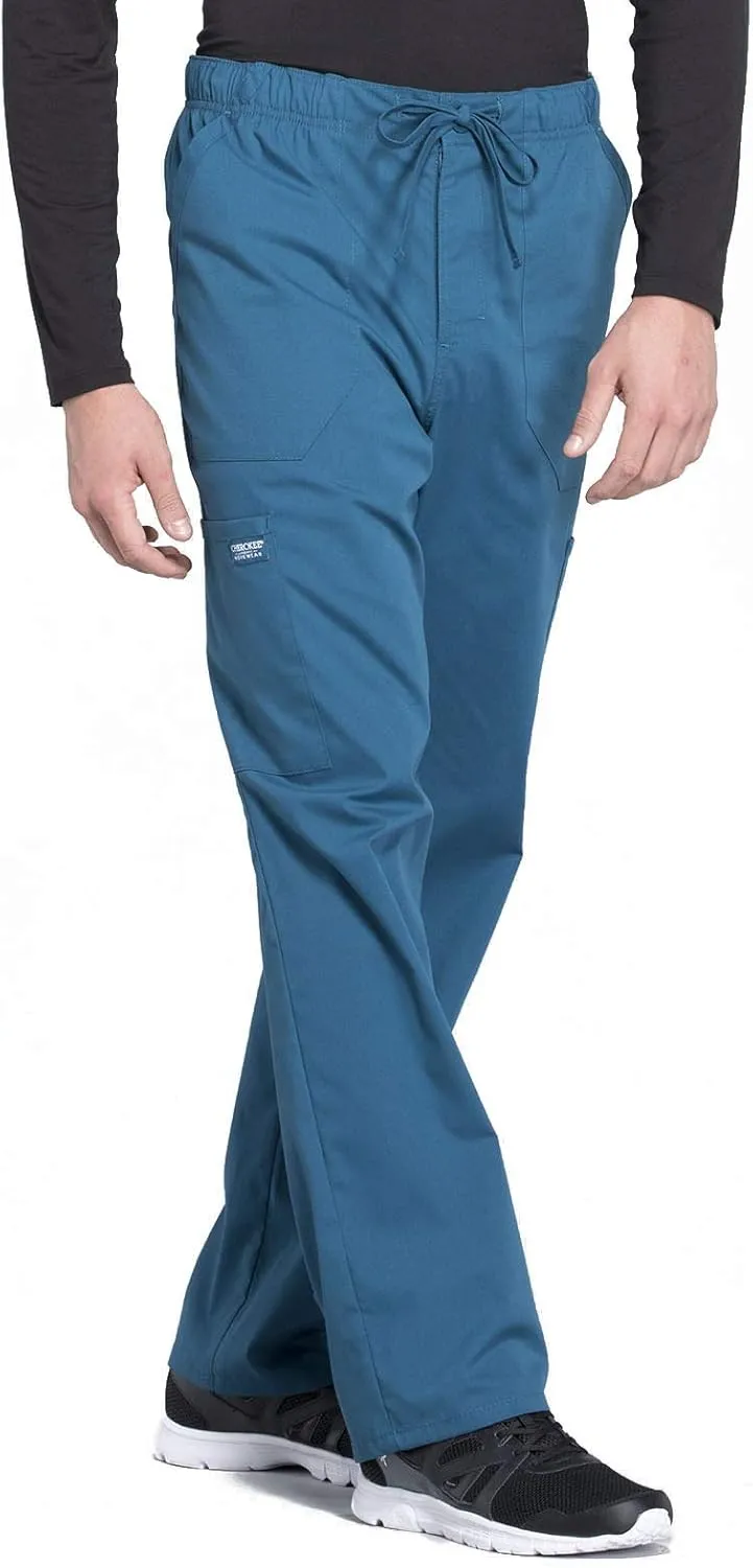 Cherokee Men's Scrub Pant Tapered Leg Fly Front Cargo Pant with 5 Pockets WW190