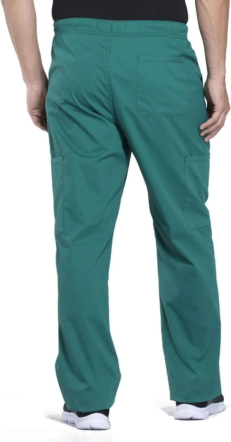 Cherokee Men's Scrub Pant Tapered Leg Fly Front Cargo Pant with 5 Pockets WW190