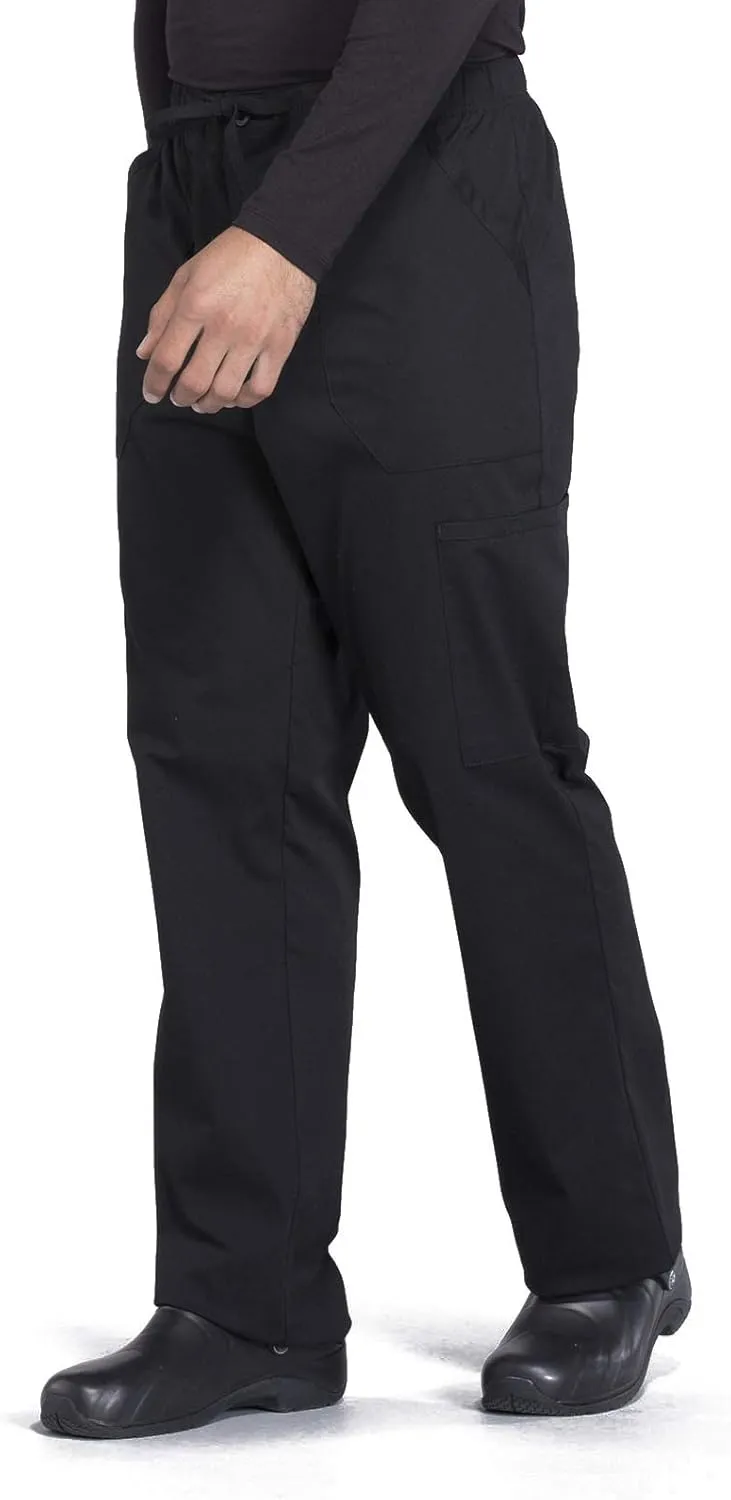 Cherokee Men's Scrub Pant Tapered Leg Fly Front Cargo Pant with 5 Pockets WW190