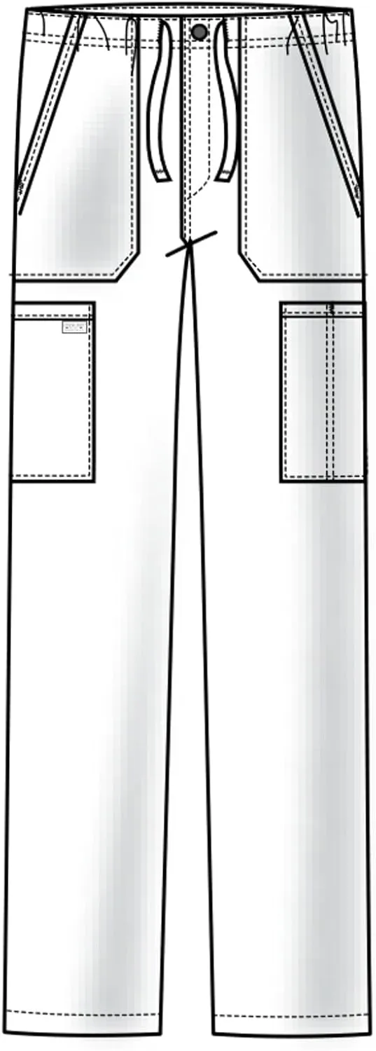 Cherokee Men's Scrub Pant Tapered Leg Fly Front Cargo Pant with 5 Pockets WW190