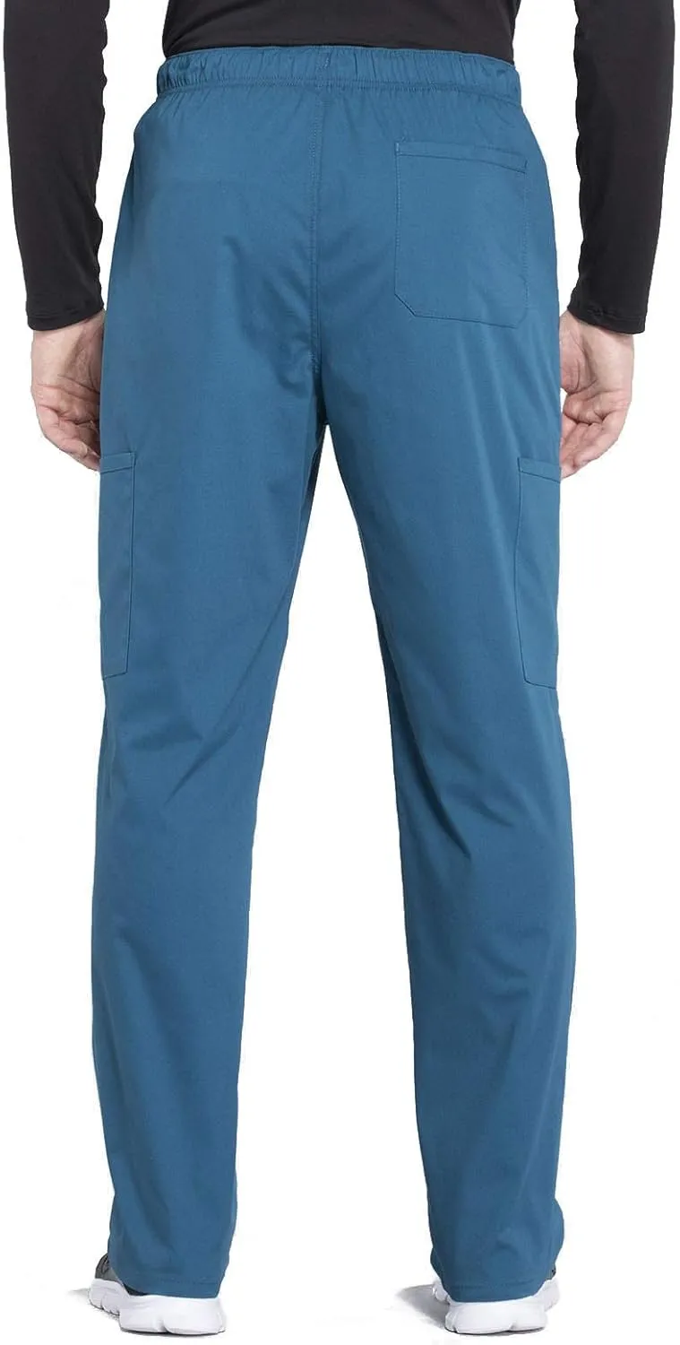 Cherokee Men's Scrub Pant Tapered Leg Fly Front Cargo Pant with 5 Pockets WW190