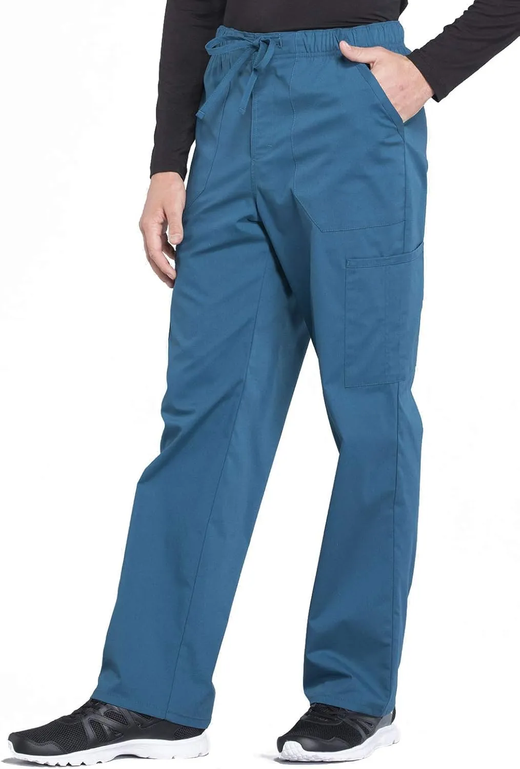 Cherokee Men's Scrub Pant Tapered Leg Fly Front Cargo Pant with 5 Pockets WW190