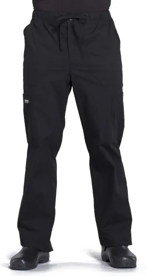 Cherokee Men's Scrub Pant Tapered Leg Fly Front Cargo Pant with 5 Pockets WW190
