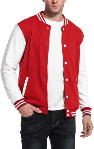 COOFANDY Men's Fashion Varsity Jacket Causal Slim Fit Cotton Letterman Baseball Bomber Jackets