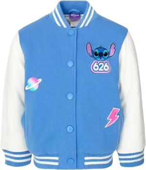 Disney Minnie Mouse Frozen Lilo & Stitch Moana Girls Varsity Bomber Jacket Toddler to Big Kid Sizes (2T - 14-16)