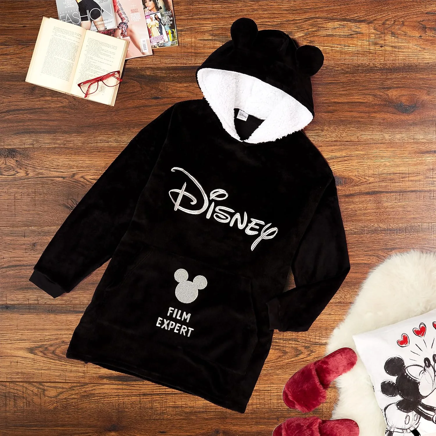 Disney Women's Hoodies, Oversized Blanket Hoodie, Minnie and Mickey Gifts