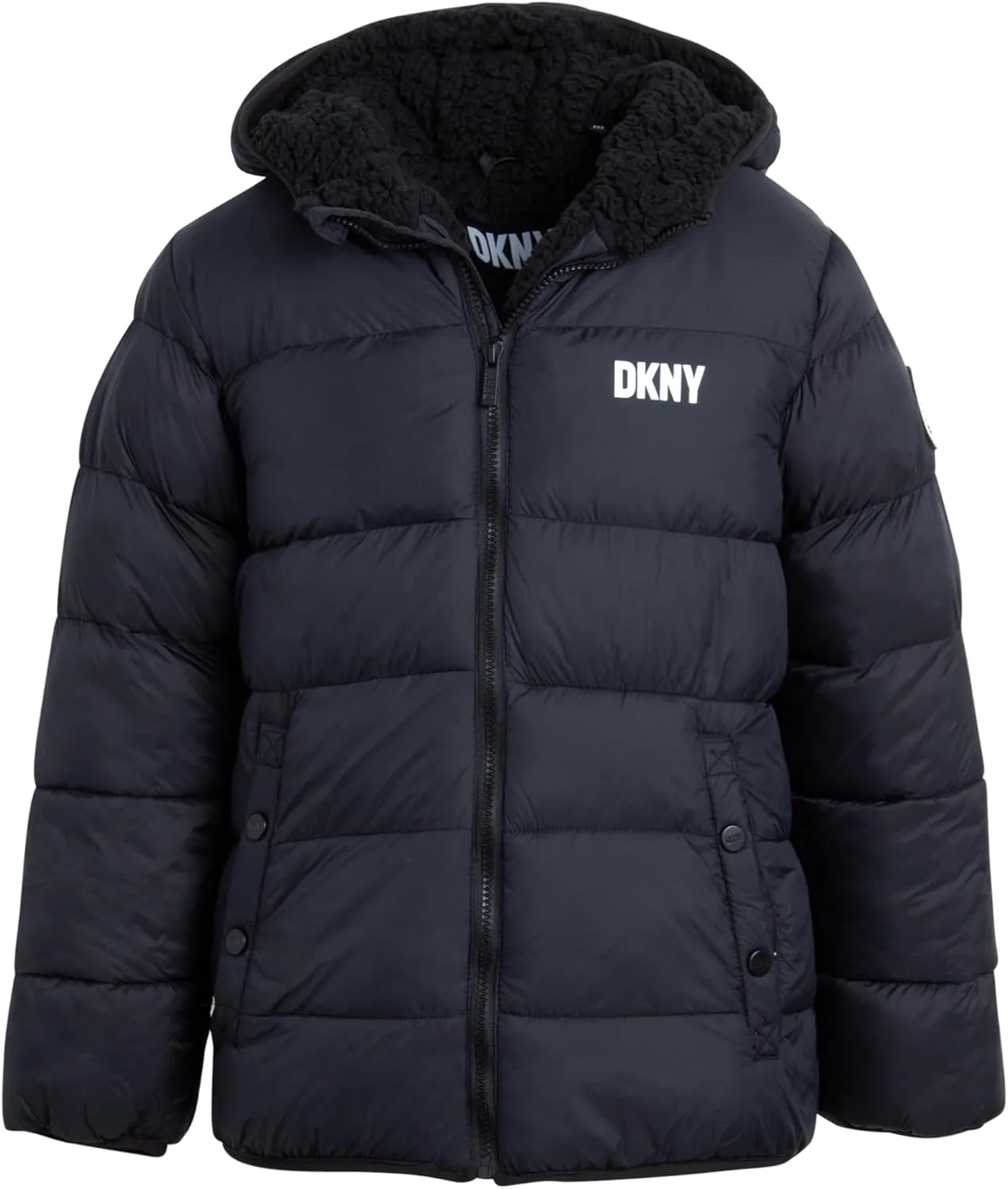 DKNY Boys' Winter Jacket - Heavyweight Sherpa Lined Bubble Puffer Coat with Convenient Pockets - Jacket for Boys (Size: 4-20)
