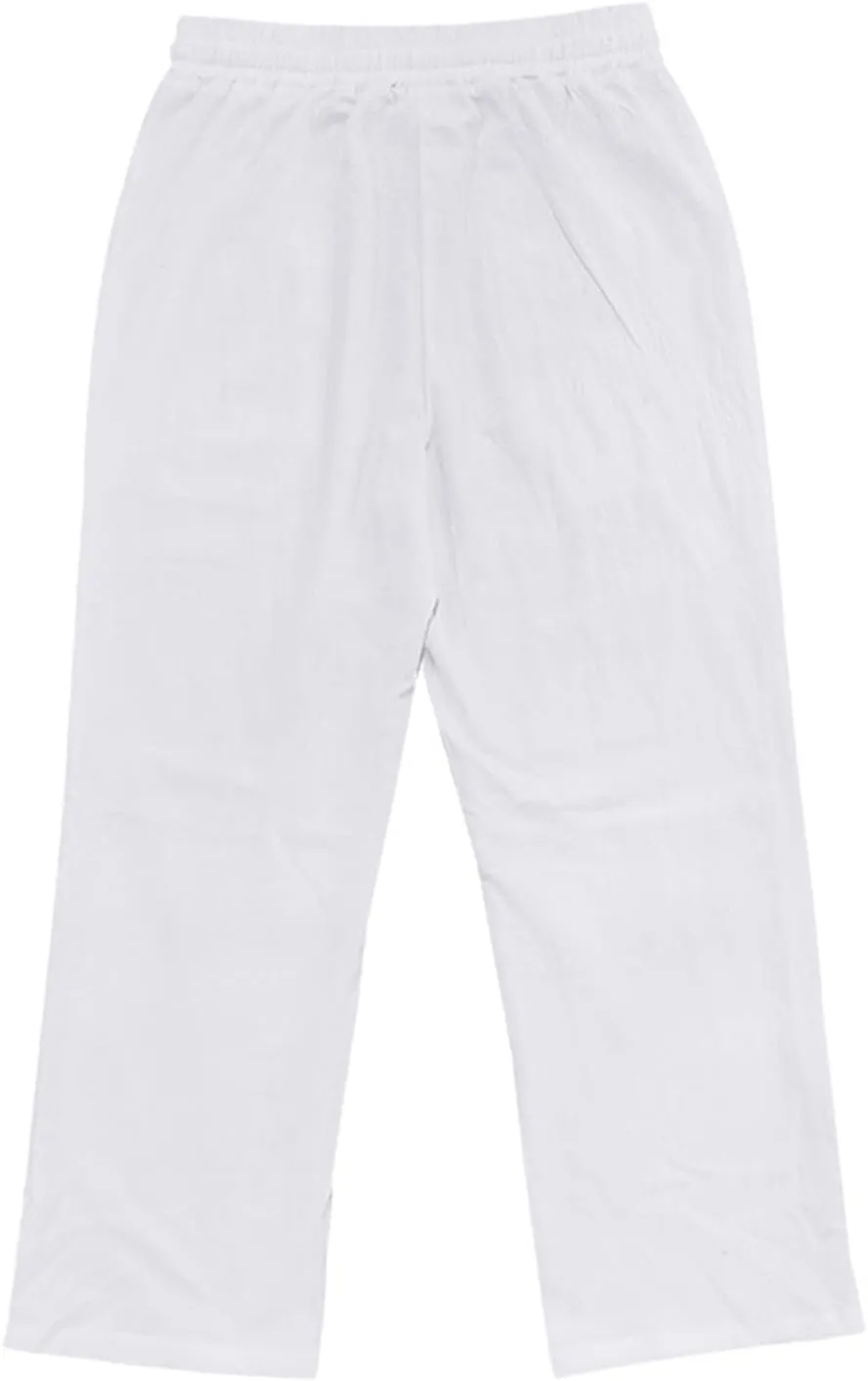 evzosrz Mens Cotton Linen Pants Casual Straight Trendy Print Baggy Sweatpants Loose Fit High Waist Summer Beach Jogger Slacks