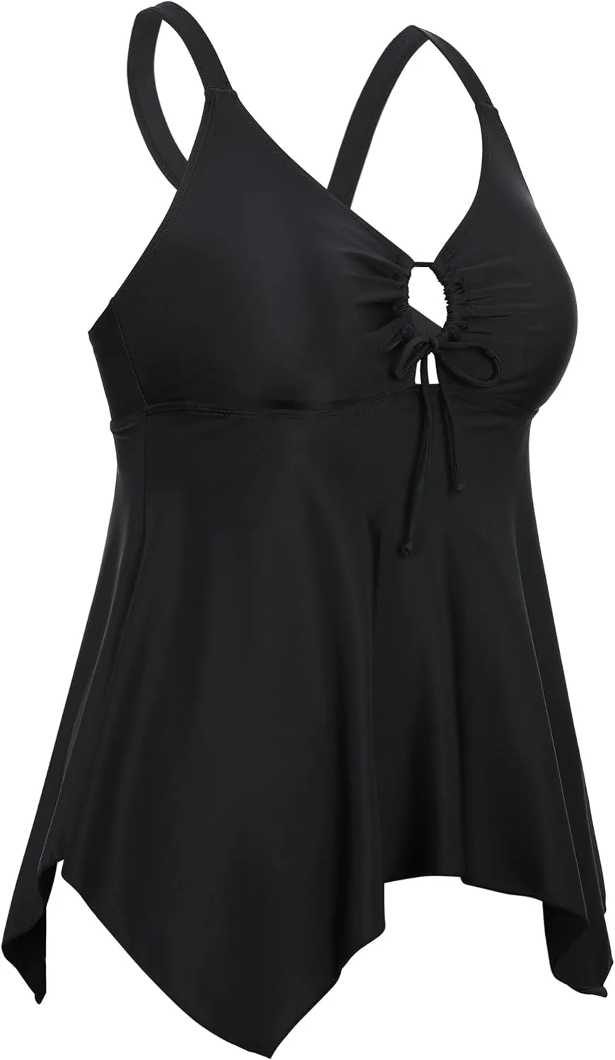 Firpearl Women's Tankini Swimsuits Modest Flowy Crossback Plus Size Bathing Suit Top