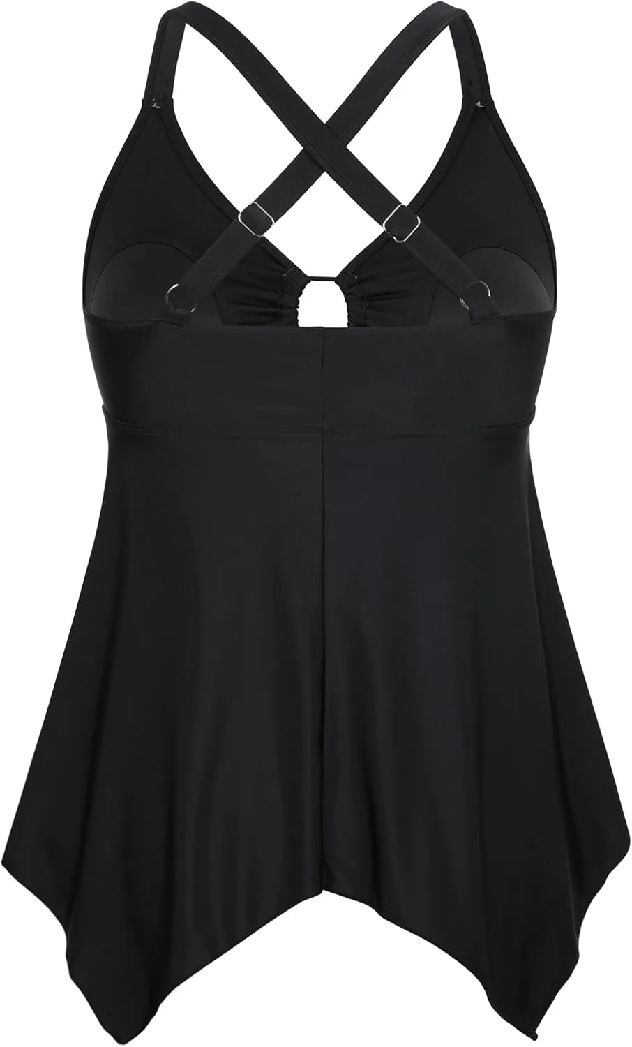Firpearl Women's Tankini Swimsuits Modest Flowy Crossback Plus Size Bathing Suit Top