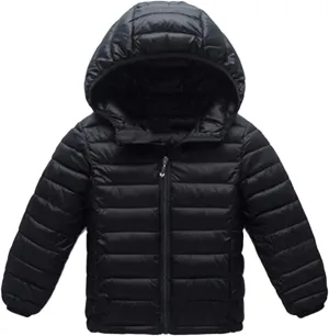 FLITAY Kid Winter Looser Fit Hooded Down Jacket Lightweight Warm Packable Jacket with Pocket