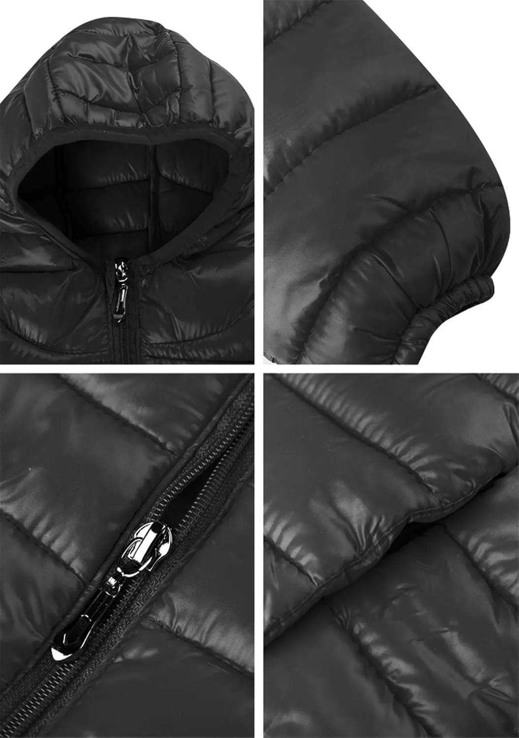 FLITAY Kid Winter Looser Fit Hooded Down Jacket Lightweight Warm Packable Jacket with Pocket