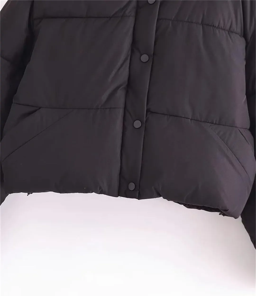 Fnfmrfmr Womens Cropped Solid Puffer Jacket Casual Winter Parka Short Cotton Padded Jacket Coat