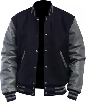 Genuine Leather Sleeves American Varsity Baseball Jacket Men - Premium Boys College Letterman Jacket