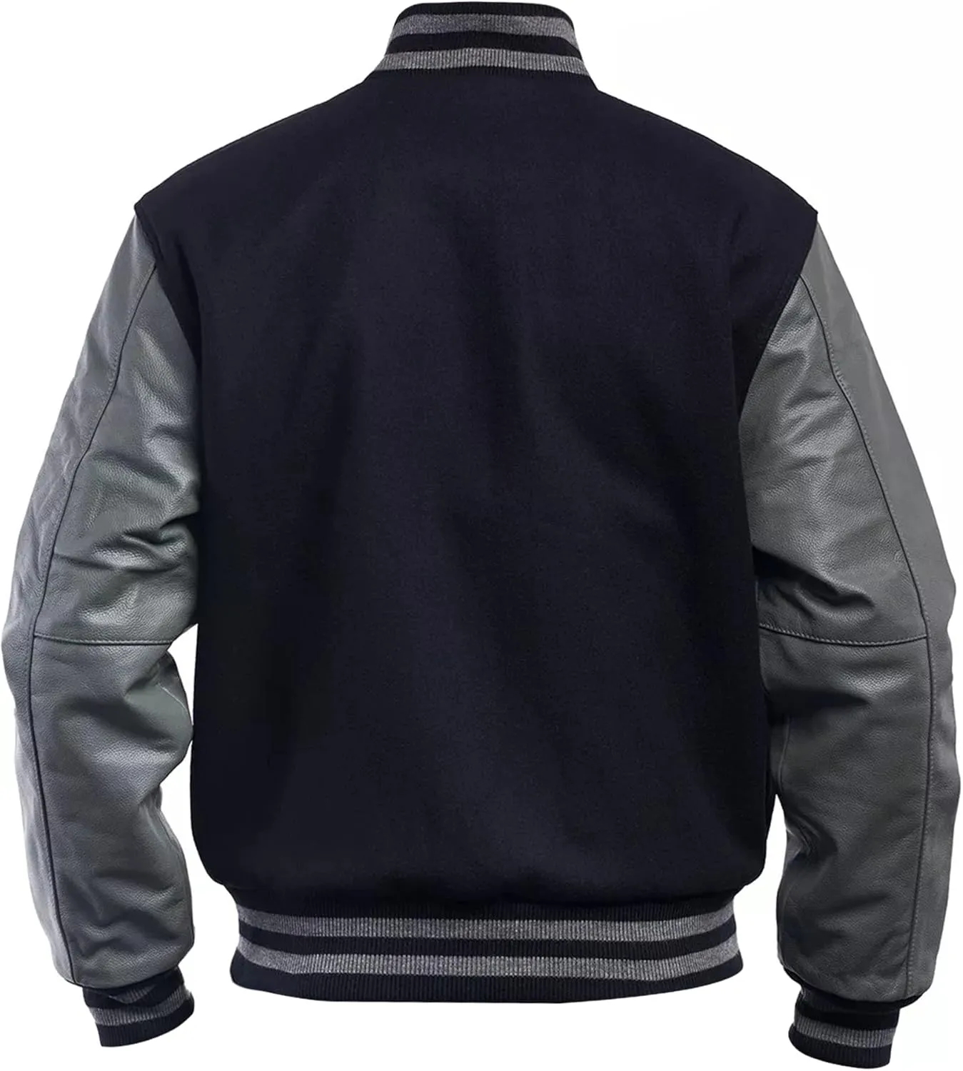 Genuine Leather Sleeves American Varsity Baseball Jacket Men - Premium Boys College Letterman Jacket