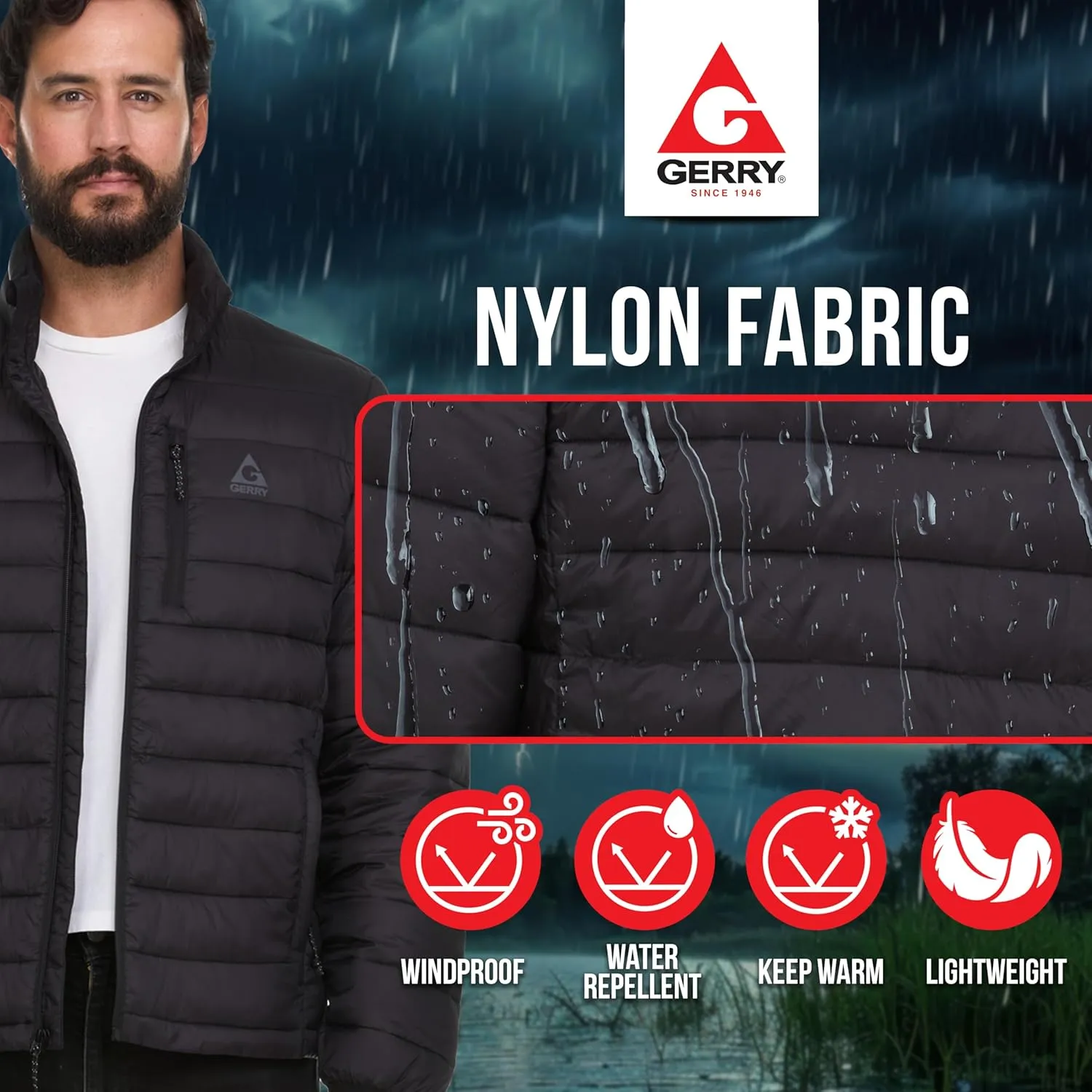 Gerry Packable Puffer Jacket Men, Warm Lightweight Winter Jackets for Men