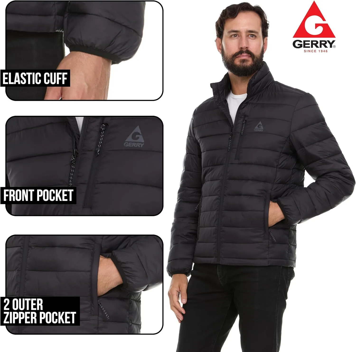 Gerry Packable Puffer Jacket Men, Warm Lightweight Winter Jackets for Men