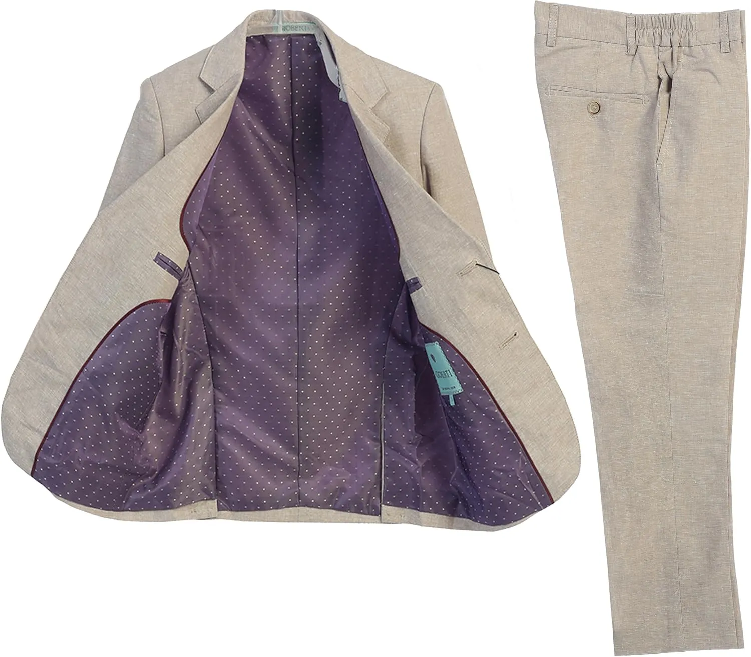 Gioberti Kids and Boys Linen Suit Set Jacket and Dress Pants