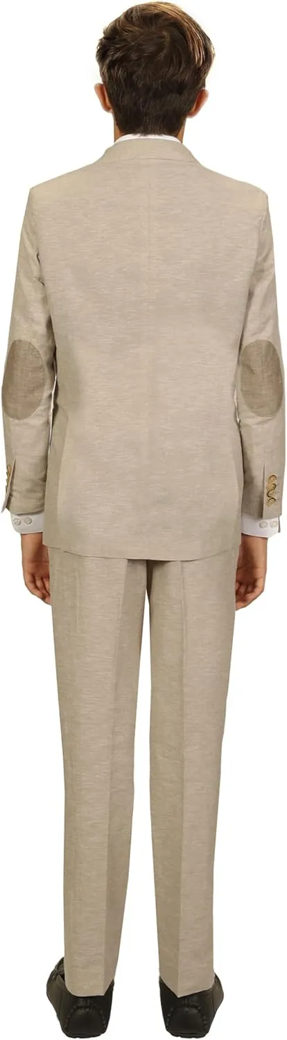 Gioberti Kids and Boys Linen Suit Set Jacket and Dress Pants