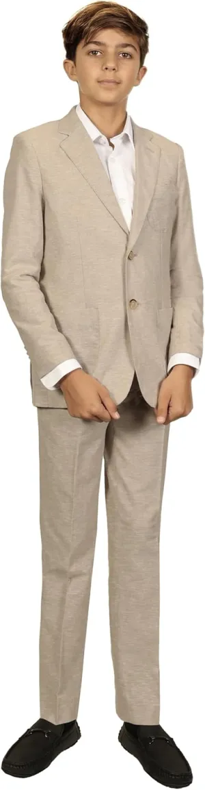Gioberti Kids and Boys Linen Suit Set Jacket and Dress Pants